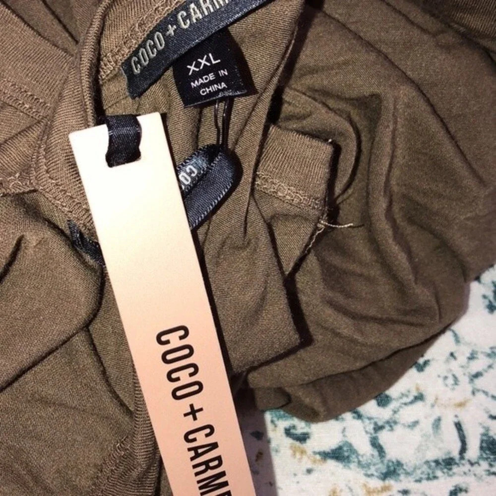 COCO + Carmen new with tags olive green XXL long sleeve top - Picture 4 of 5